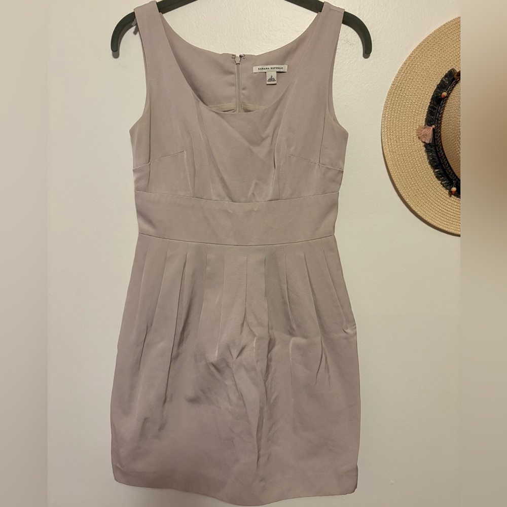 Banana Republic Soft Beige Sleeveless Mini Dress - Picture 2 of 7